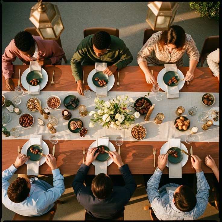 Minimal table setting suggesting mindful meal context